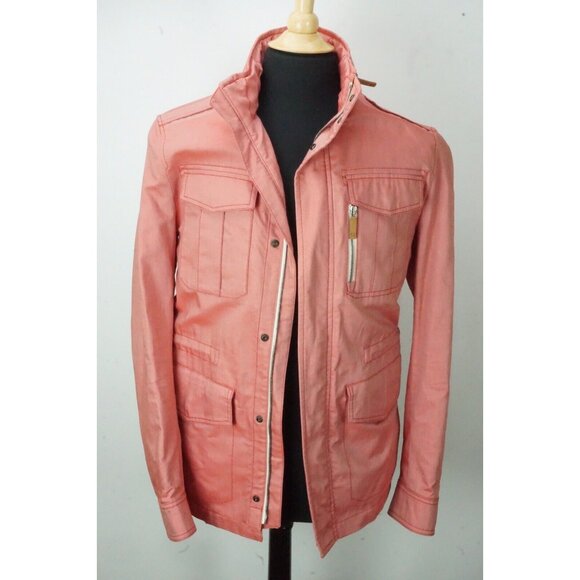 Hugo Boss Selection Larov Luxury Cotton Pink Salmon Hidden Hood Jacket Sz 40R